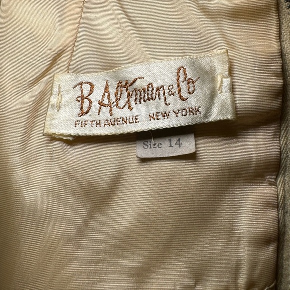 Vintage B Altman & Co. Gold Sleeveless Sheath Dress Vintage Size 14 - Picture 11 of 12